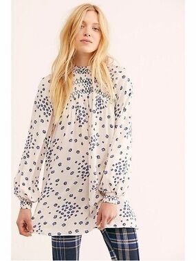Free People Flowers in her hair Cream Tunic